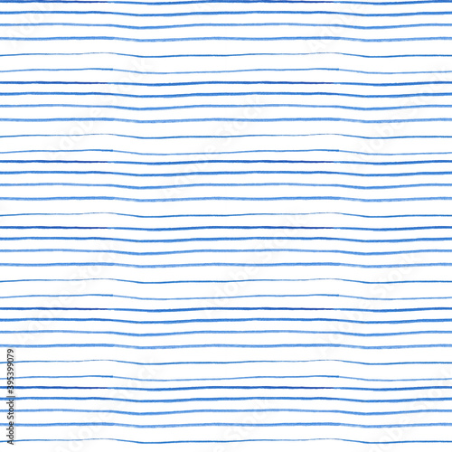 Watercolor thin blue stripes on a white background.