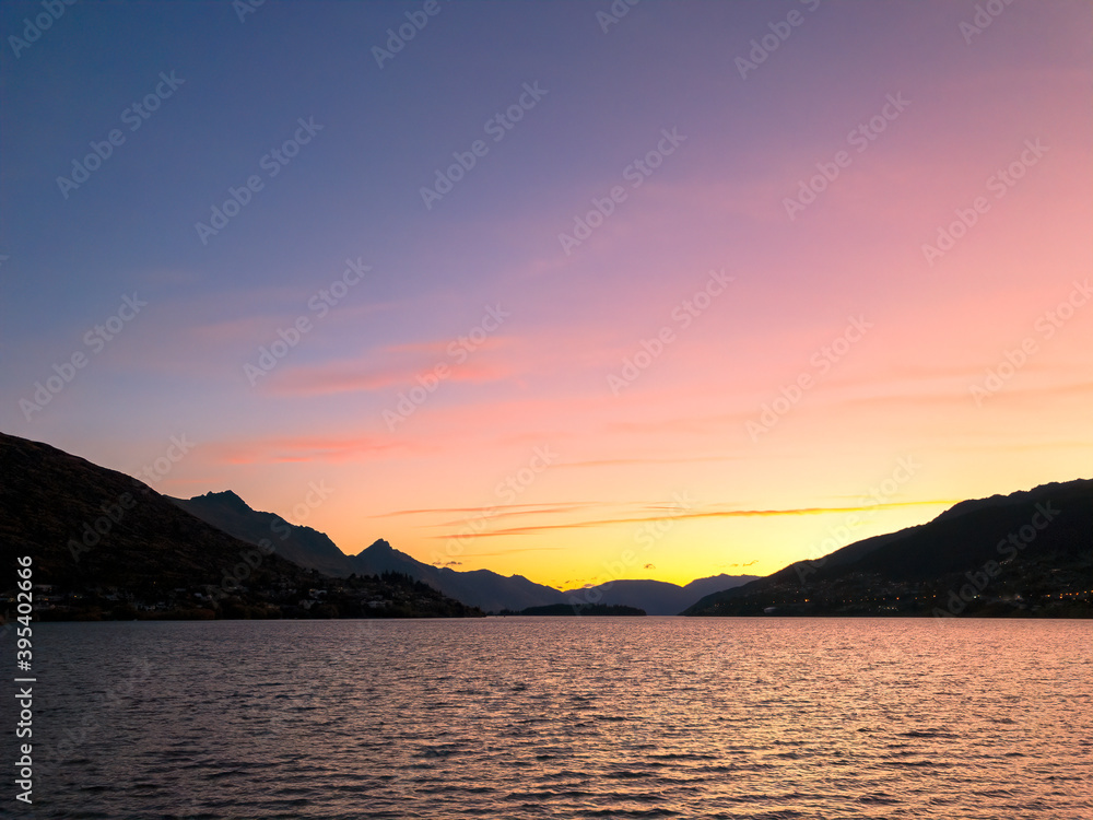 Sunset, Lake Wakatipu, Frankton, Queenstown, New Zealand	
