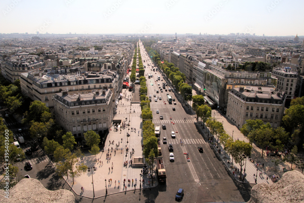 An aerial view of Paris