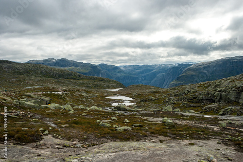Fototapeta Naklejka Na Ścianę i Meble -  Hike to Trolltunga, Odda, Sørfjord Norwegen, Scandinavia, 14km hike