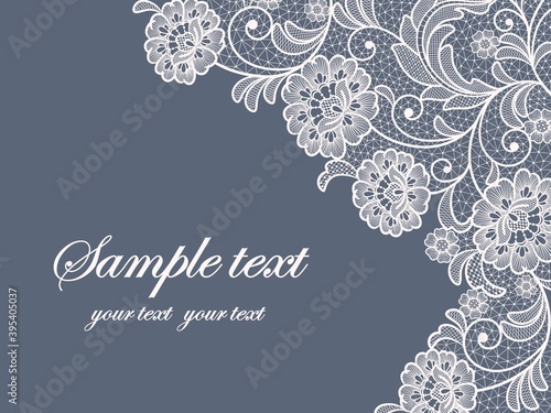 Template frame  design for invitation card. Vintage Lace Doily