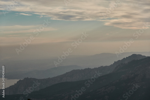 Panoramic views of the Sierra de Guadarrama National Park from the Cuerda Larga path. Madrid's community. Spain © JaviJfotografo