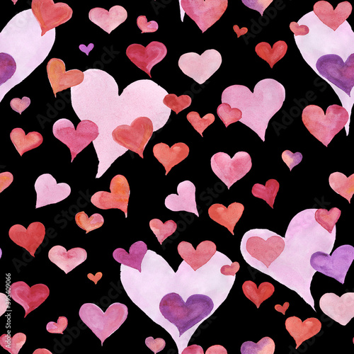 pattern hearts watercolor