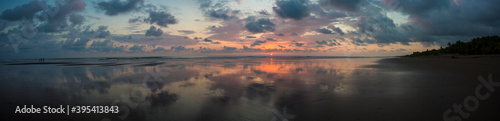 Sunset on the beach of Matapalo in Costa Rica photo