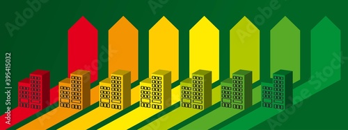 Blocks on the energy chart. Energy efficiency concept 