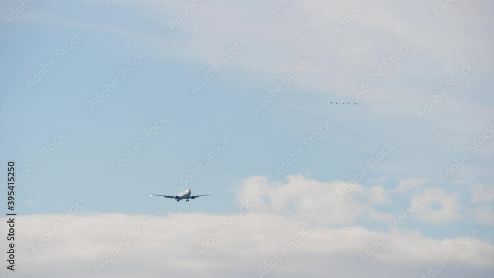 Passenger airliner on final approach. Passenger airliner on final approach.
