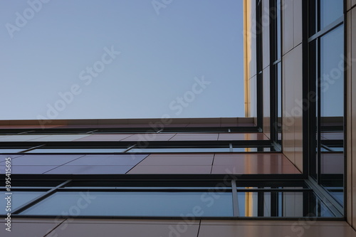 Facade of a modern residential building with glass windows