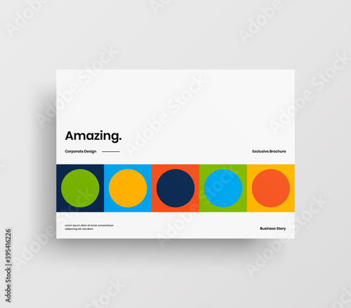 Creative business abstract horizontal front page vector mock up. Corporate geometric report cover illustration design layout. Company identity brochure template.