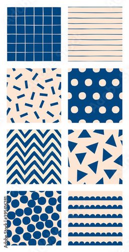 8 geometric vector patters set