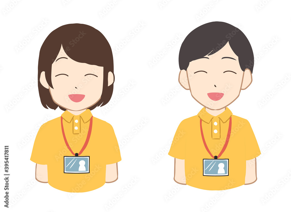 Fototapeta premium 笑顔の介護士 ユニフォーム(線無し)