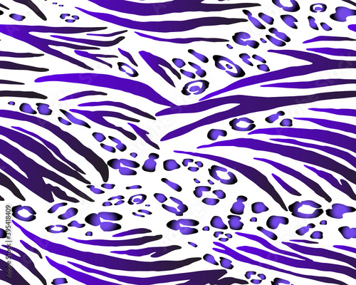 Full seamless tiger and zebra stripes animal skin pattern. Design for tiger colored textile fabric printing. Suitable for fashion use.