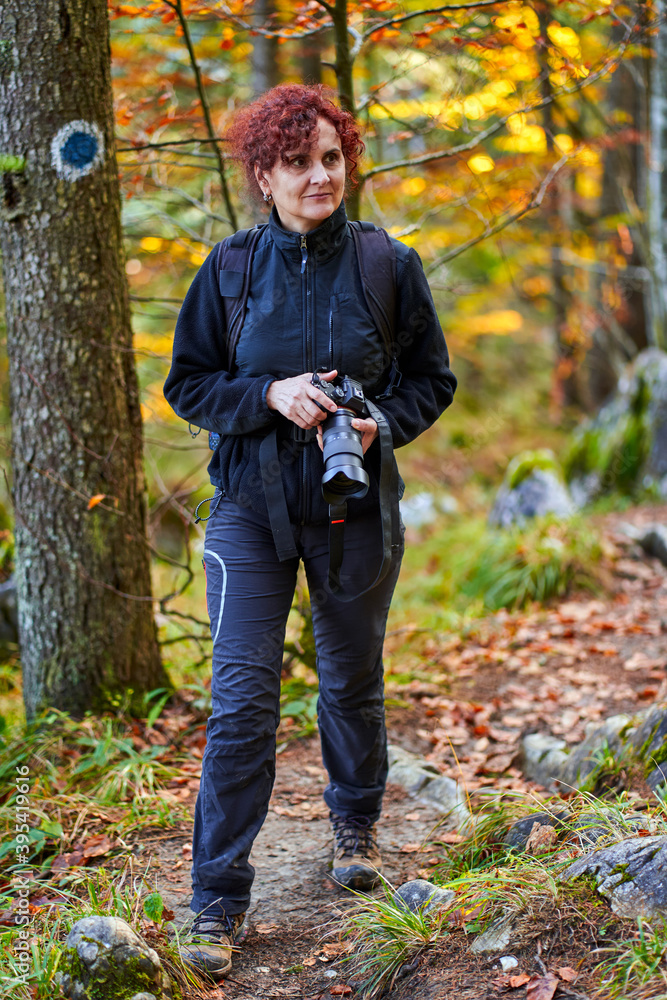 Active hiker woman on a trail