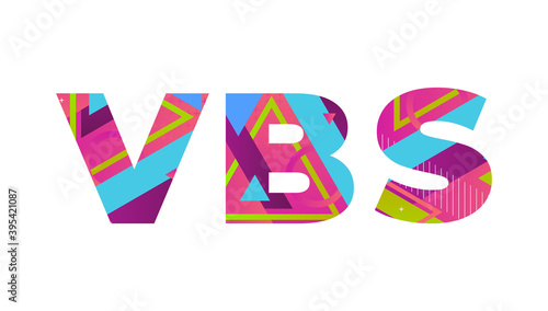 VBS Concept Retro Colorful Word Art Illustration
