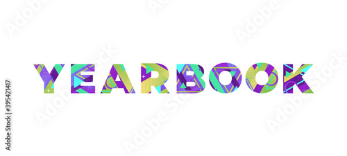 Yearbook Concept Retro Colorful Word Art Illustration