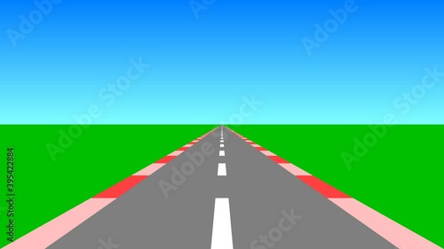 Driving Forward 8-Bit Retro Gaming Road Outrun Background
