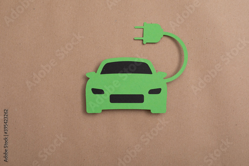 ecar green power plug in paper photo