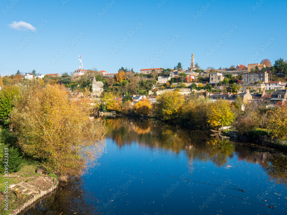 Cityscape of Poitiers, a city located in west-central France. It is a commune and the capital of the Vienne department and the historical centre of Poitou. Vienne river.