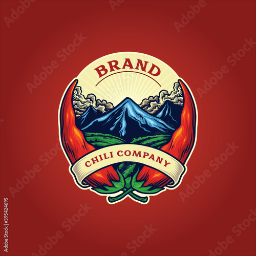 Logo Chili Pepper Company for your work Logo merchandise clothing line, stickers and poster, greeting cards advertising business company or brands
