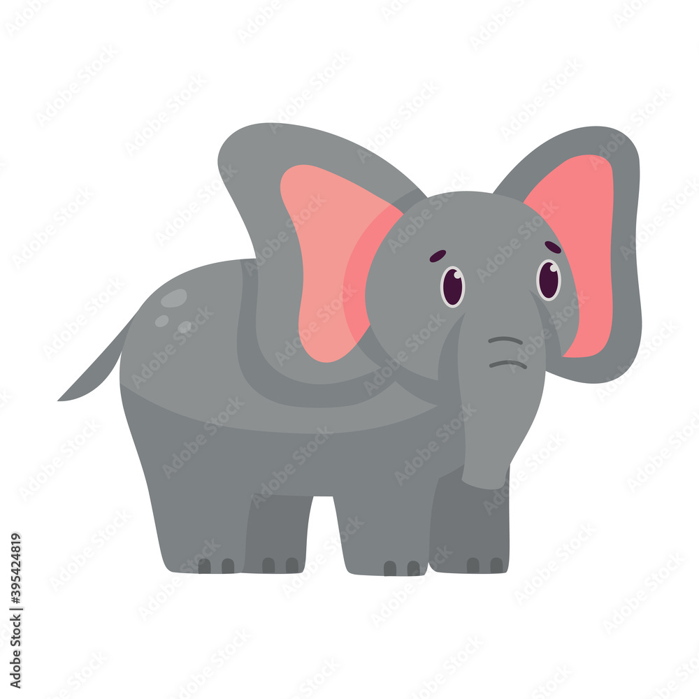 Isolated cartoon of an elephant - Vector illustration Isolated cartoon of an elephant - Vector illustration