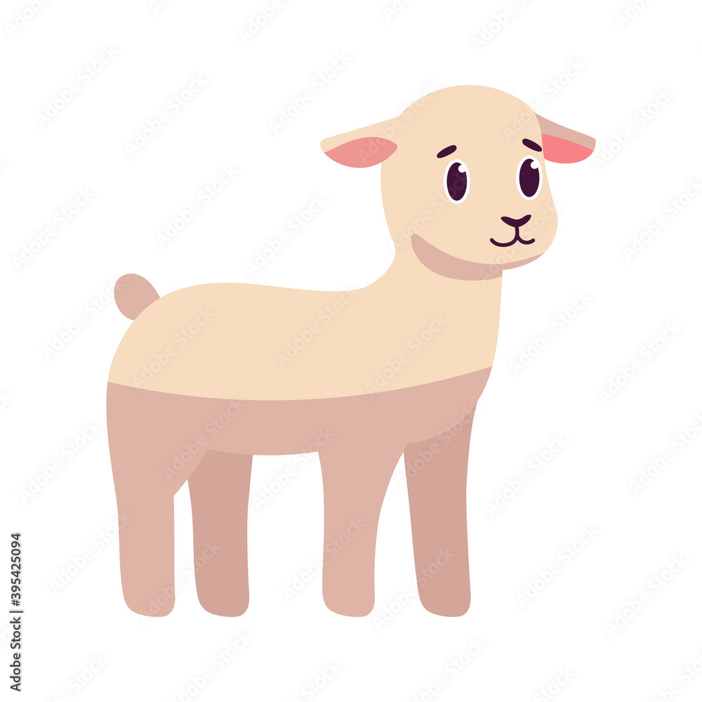 Fototapeta premium Isolated cartoon of a sheep - Vector illustration