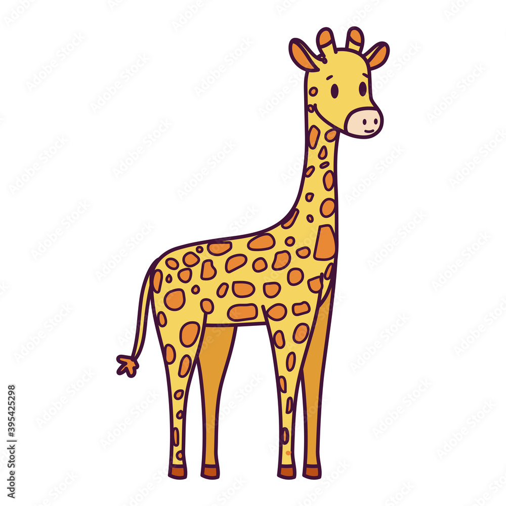 Naklejka premium Isolated cartoon of a giraffe - Vector illustration