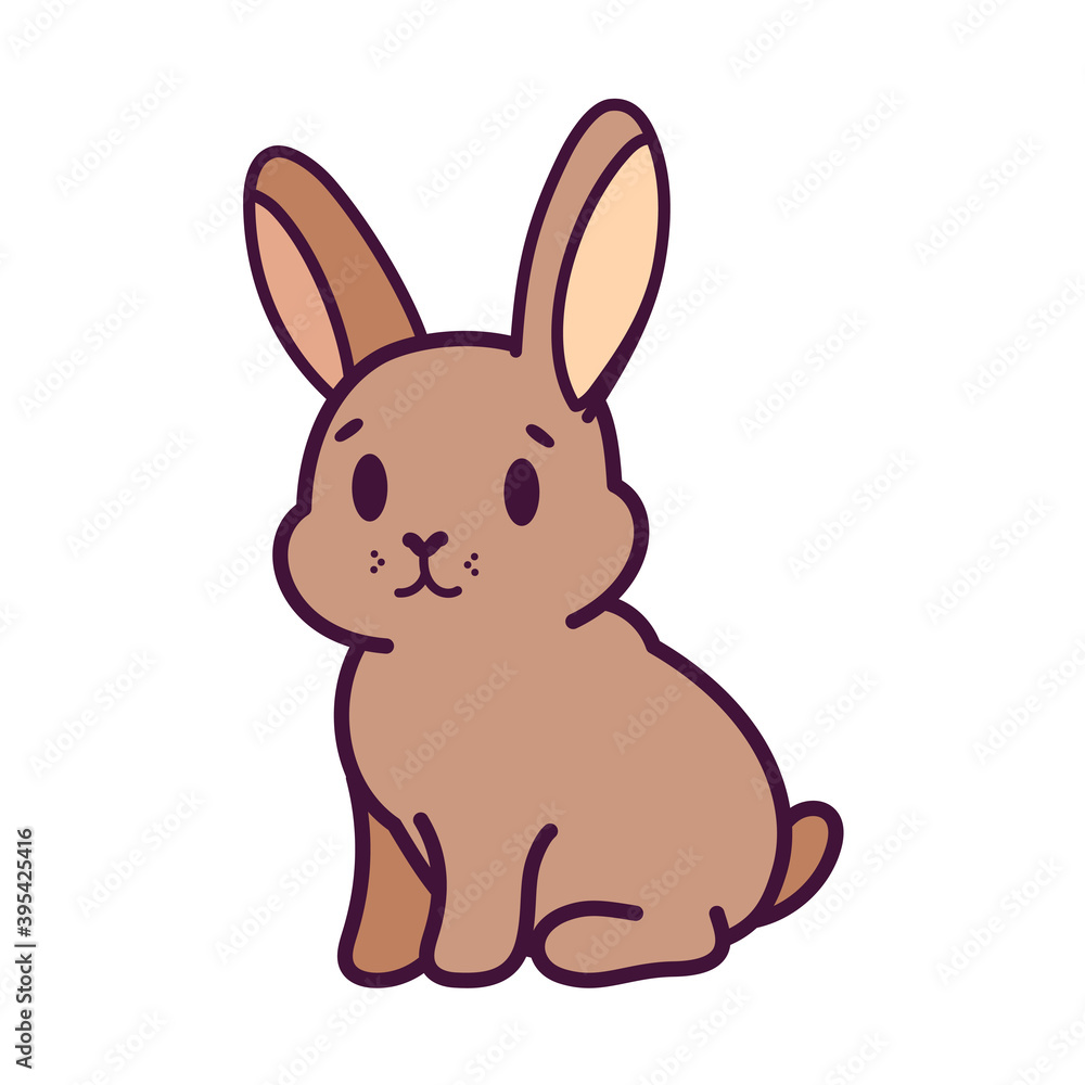 Isolated cartoon of a bunny - Vector illustration Isolated cartoon of a bunny - Vector illustration