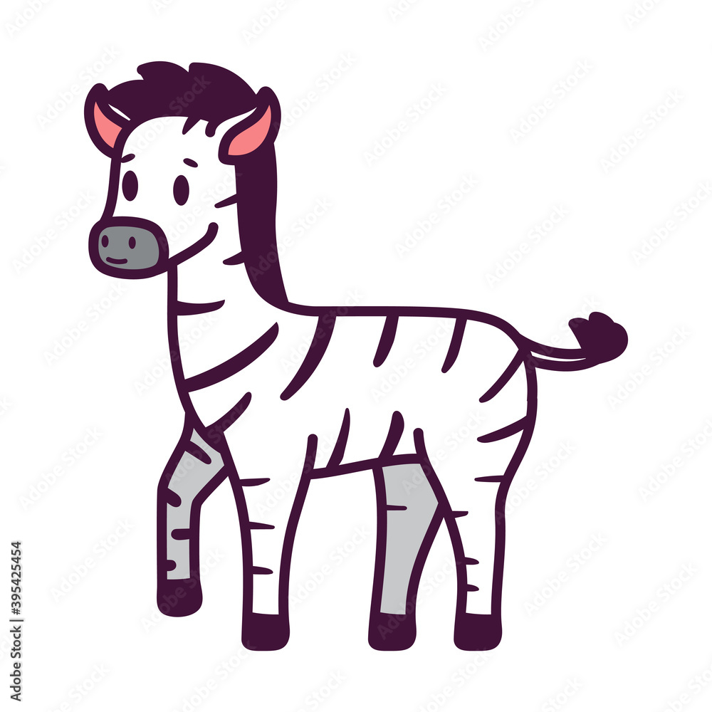 Isolated cartoon of a zebra - Vector illustration Isolated cartoon of a zebra - Vector illustration