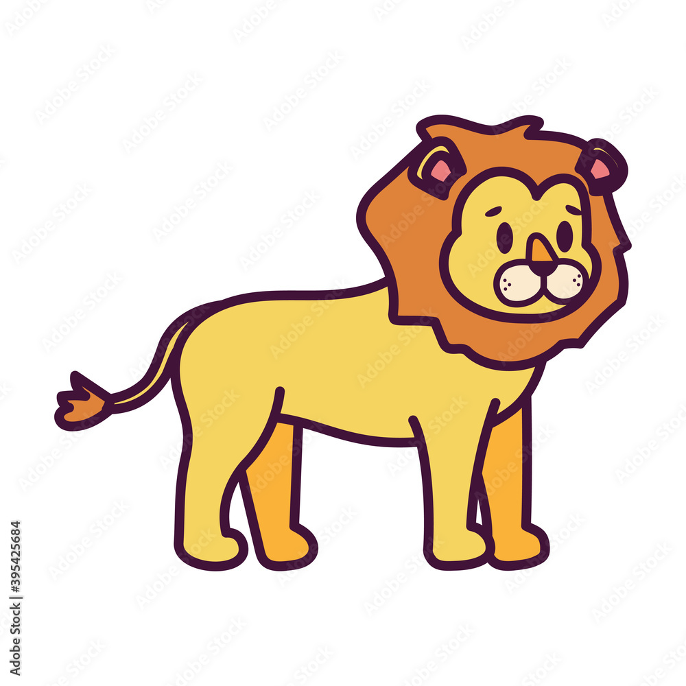 Isolated cartoon of a lion - Vector illustration Isolated cartoon of a lion - Vector illustration