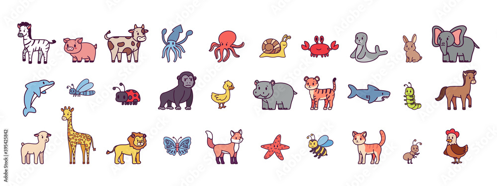 Fototapeta premium Set of animals image - Vector illustration design