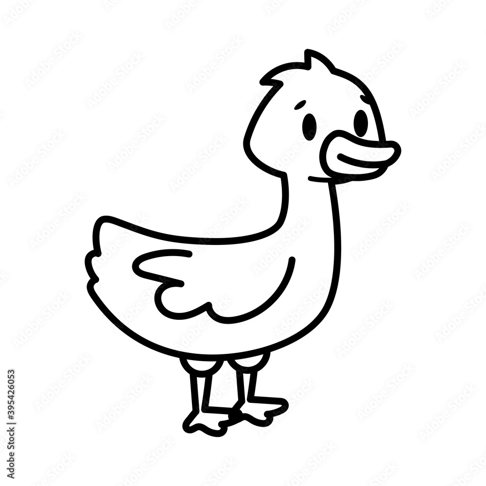Fototapeta premium Isolated cartoon of a duck - Vector illustration