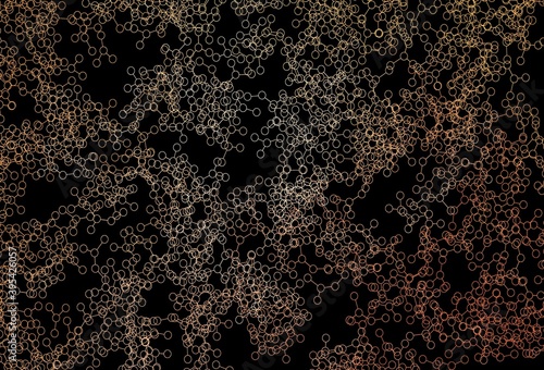 Dark Orange vector pattern with artificial intelligence network.