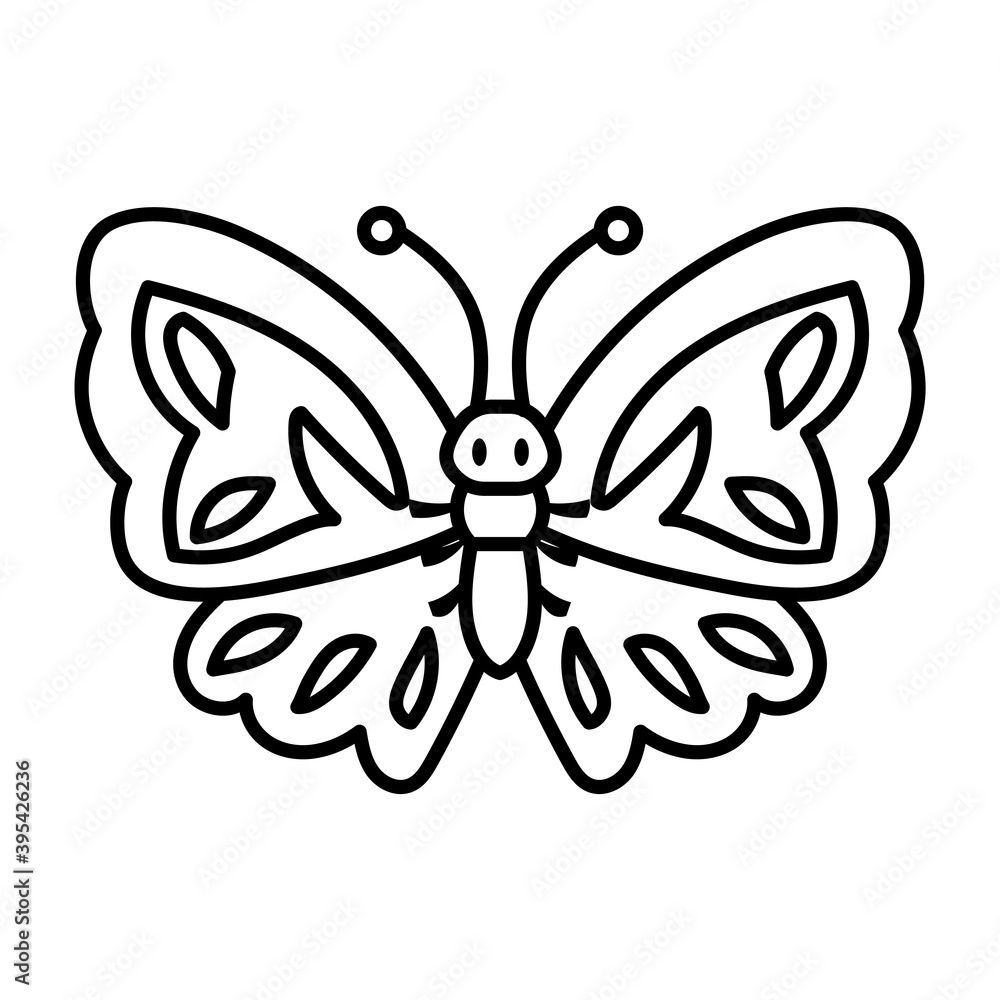 Isolated cartoon of a butterfly - Vector illustration Isolated cartoon of a butterfly - Vector illustration