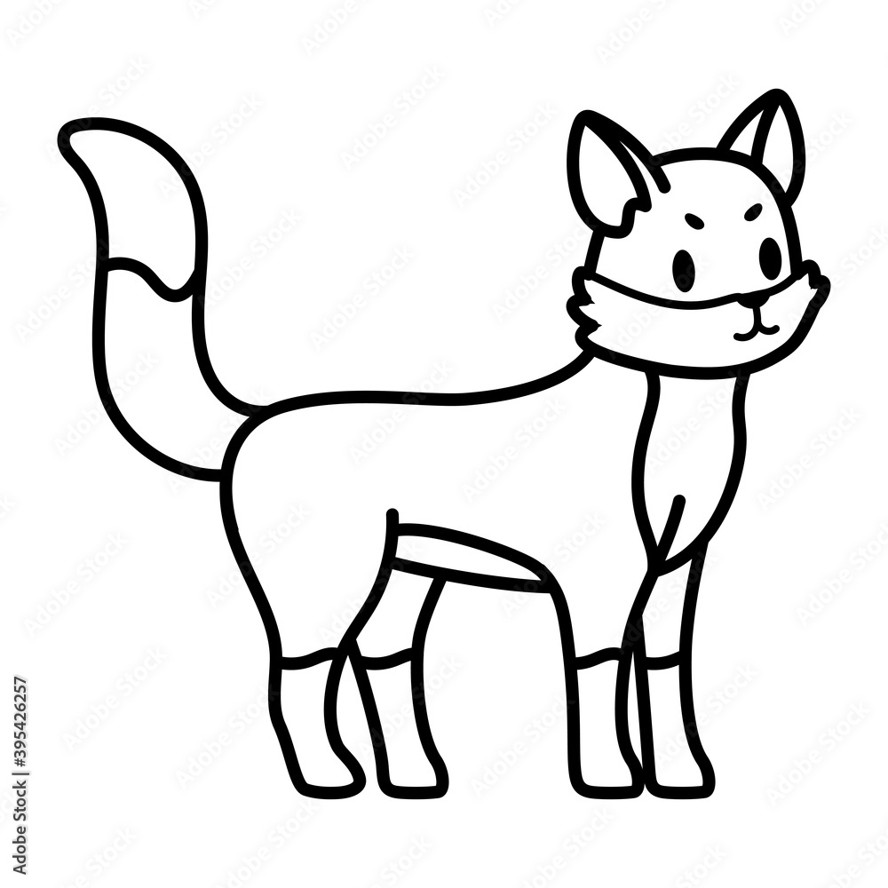 Isolated cartoon of a fox - Vector illustration