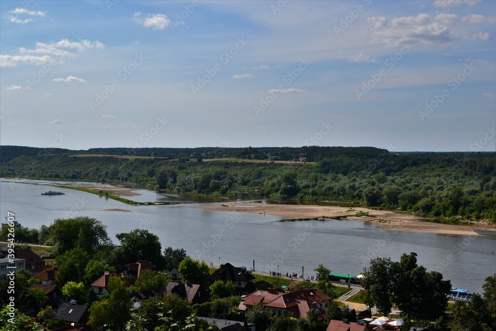 Kazimierz Dolny, popular tourist destination in Poland. View from the Tower of the Castle on the Vistula river.