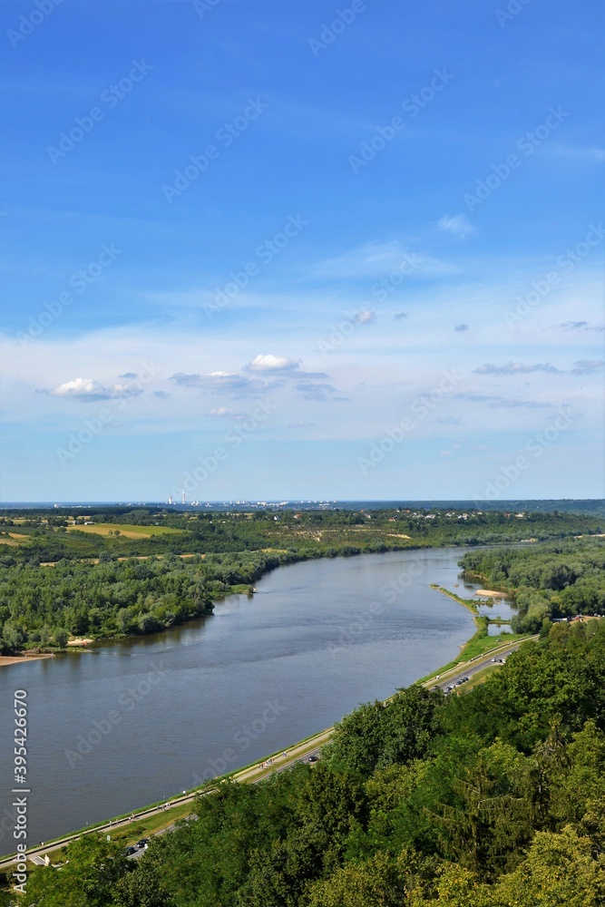 Kazimierz Dolny, popular tourist destination in Poland. View from the Tower of the Castle on the Vistula river.