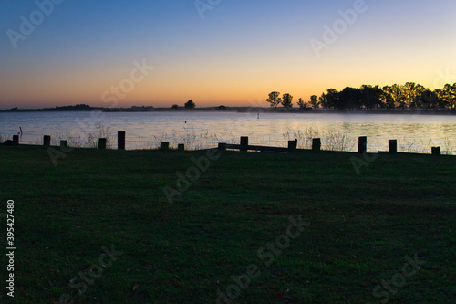 Sunrise beside Lobos lake, Buenos Aires. Taken in a spring morning from the shore   © Christian