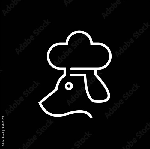 Dog logo, dog logo design vector illustration, dog outline logo design vector stock illustration