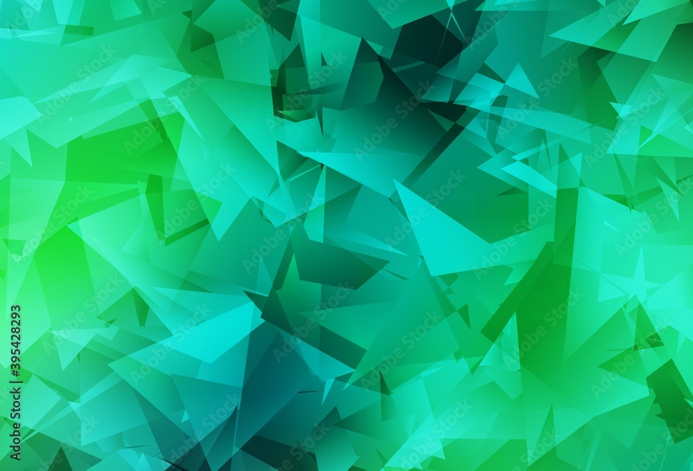 Fototapeta premium Light Green vector abstract mosaic background.