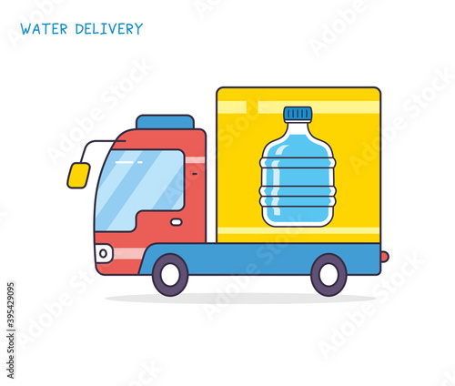 Water delivery truck isolated