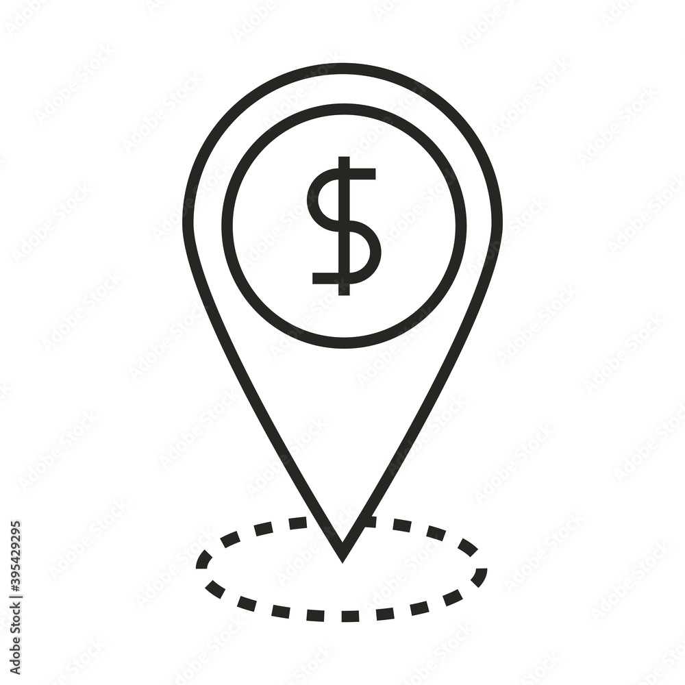 digital marketing money location map pin line icon digital marketing money location map pin line icon