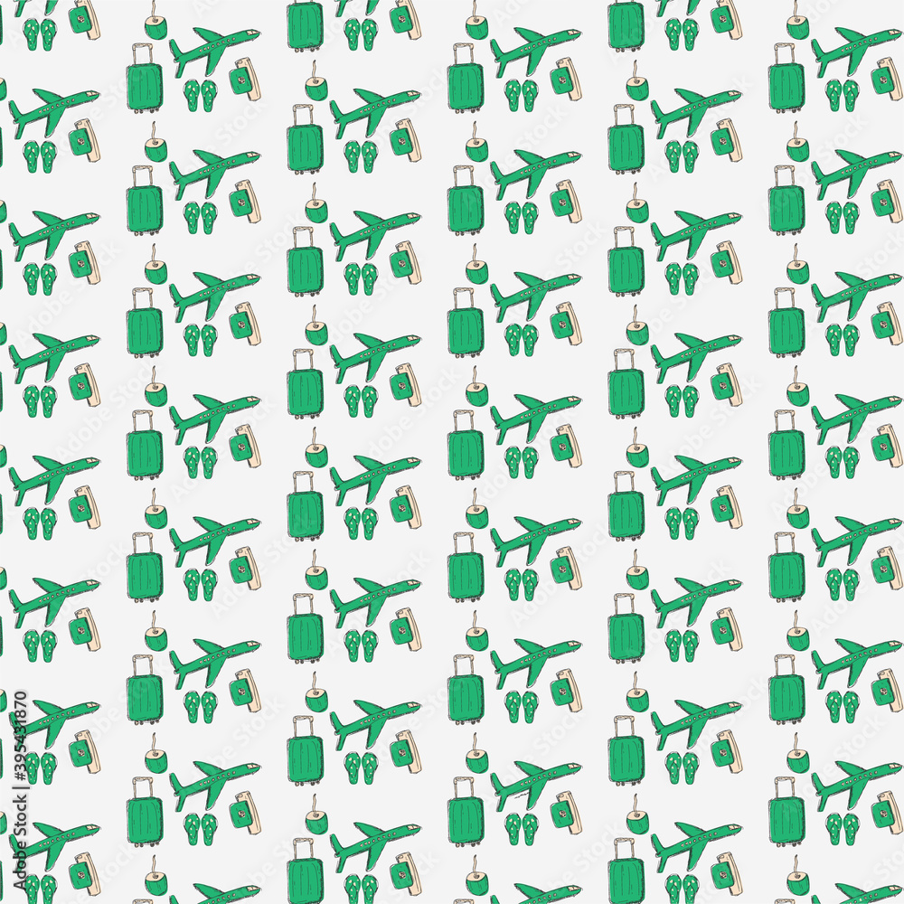 Hand drawn pattern travel design on white background Hand drawn pattern travel design on white background