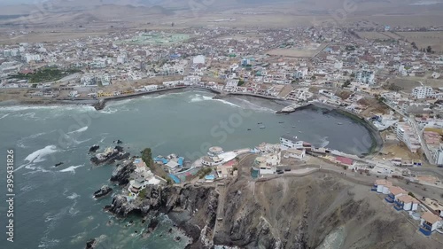 aerial view with drone of the district of san bartolo in lima, peru photo