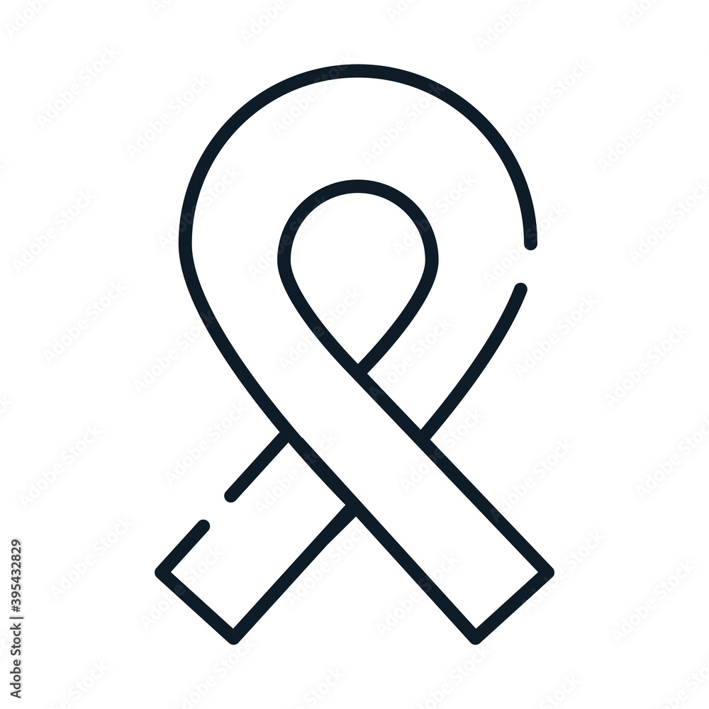 health medical awareness ribbon line icon