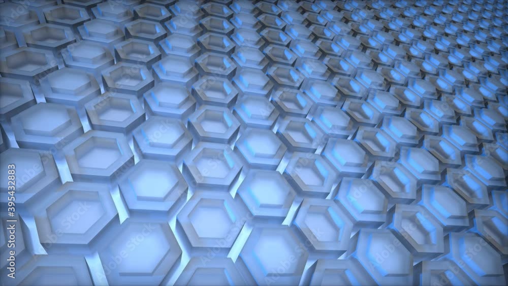 Grid of Hexes 3d Hexagon Shapes Fitting Grid of Hexes 3d Hexagon Shapes Fitting