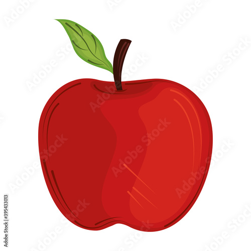 fresh apple fruit nature organic icon isolated design