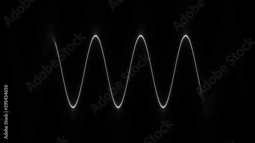 Waveform Smooth Sine Wave Curve Flowing Horizontally