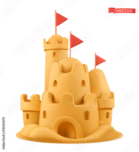Sandcastle 3d vector icon