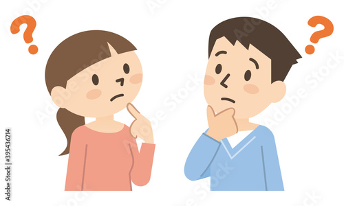 考える男性と女性