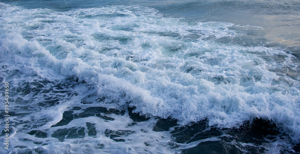 Sea water foaming wave background