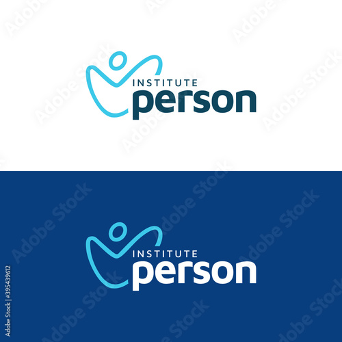 Person institute vector logo. Abstract people design